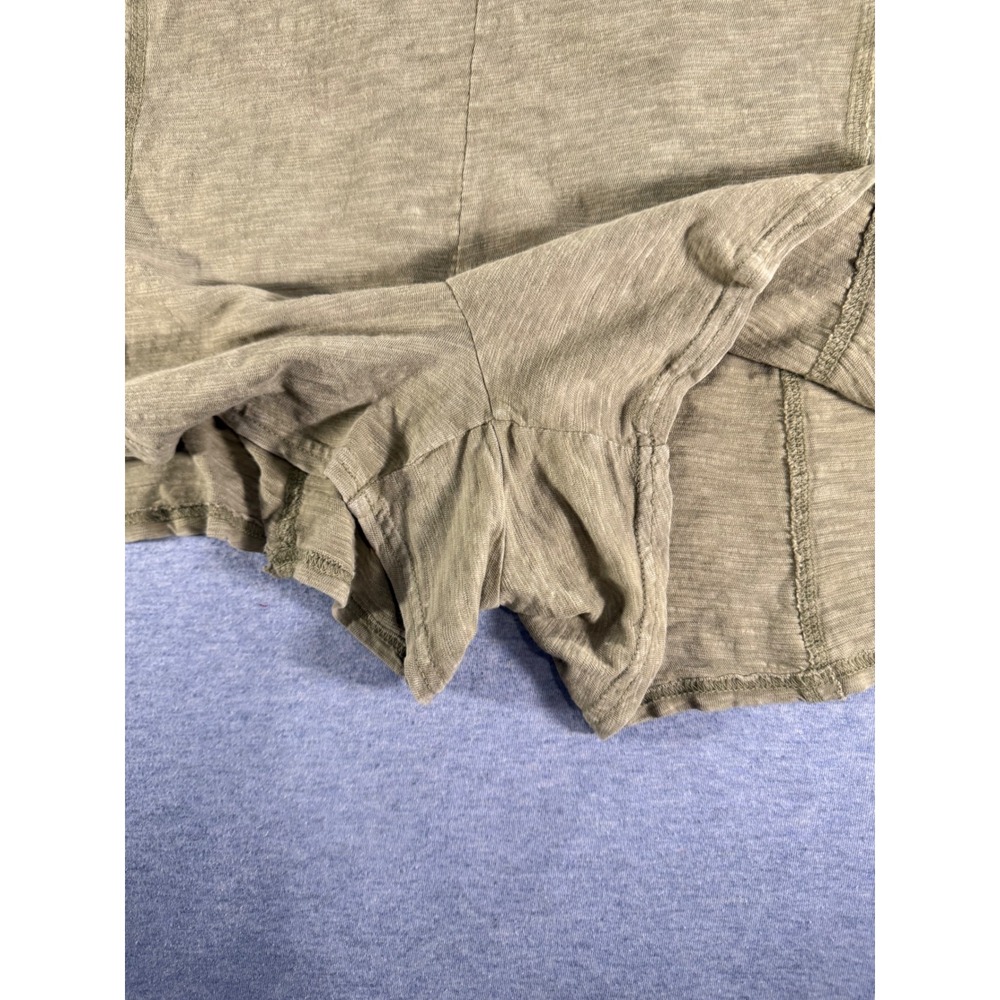 New Me Women Olive Green Cotton Slub Knit Short Sleeve Romper NP70727 Large - Picture 7 of 7